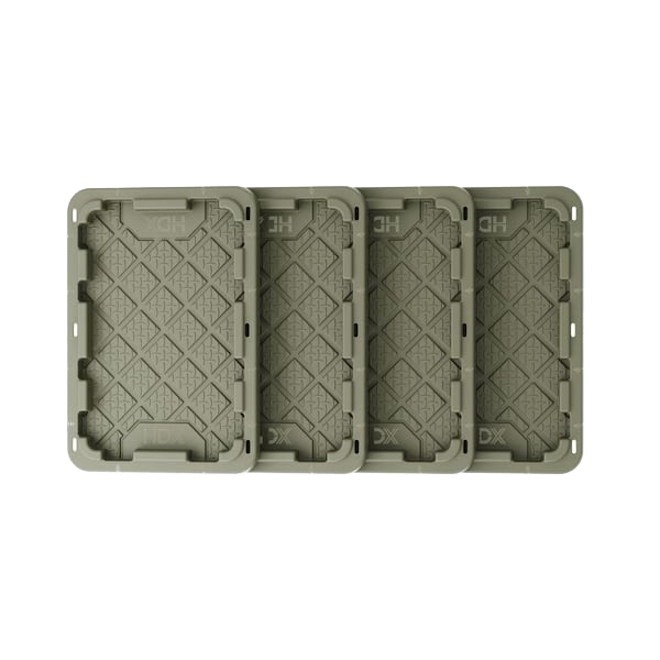HDX Army Green 27 Gal. Storage Tote Lid 4-pack — Four replacement lids; tote bodies sold separately.